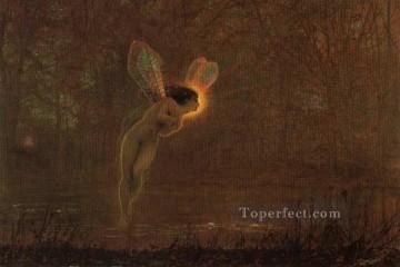 Fairy Painting - Iris angel landscape John Atkinson Grimshaw for kid